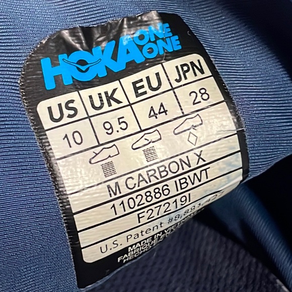 Hoka One One Carbon X Men’s Sneakers Size 10 Color: IMPERIAL BLUE / WHITE - Picture 6 of 15
